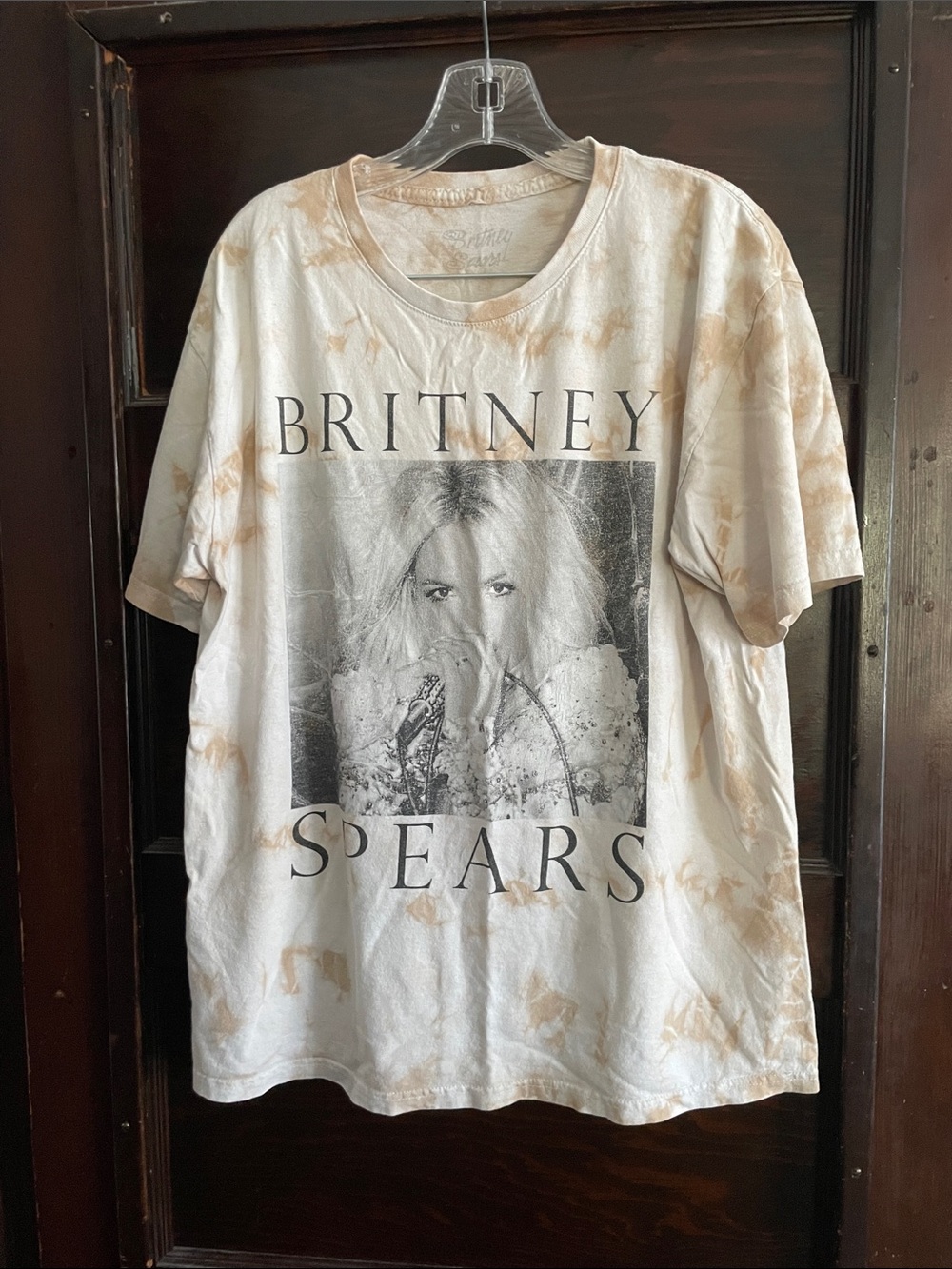 Britney Spears Tie-Dye Graphic Tee - Cream/Tan